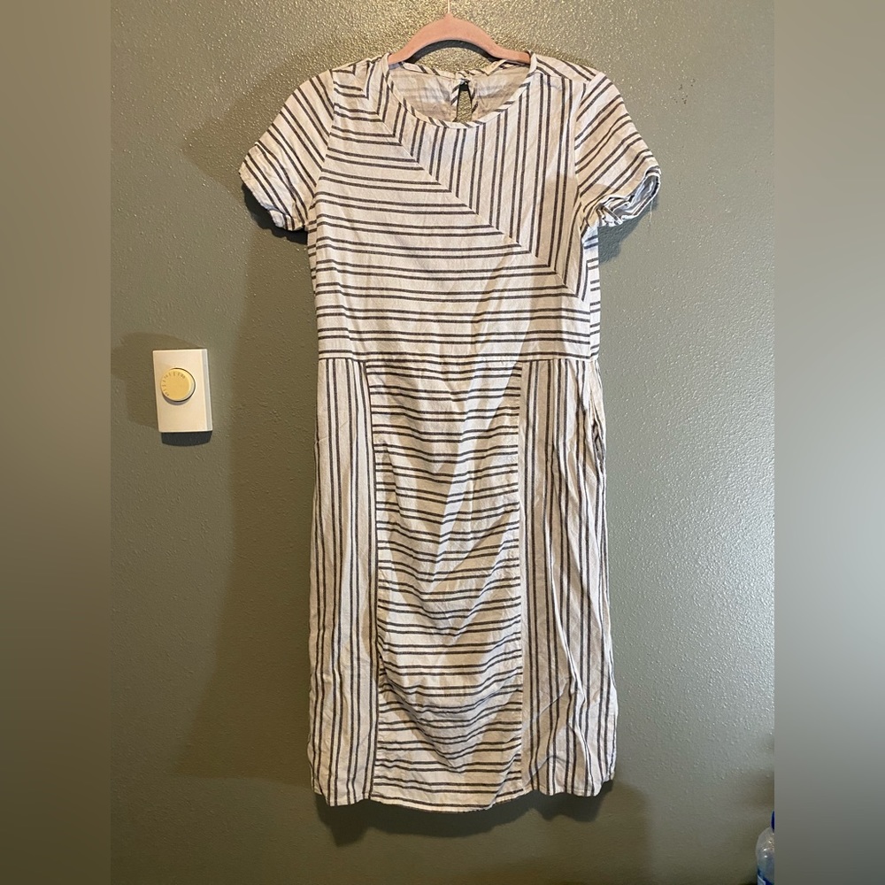 Black and white striped dress